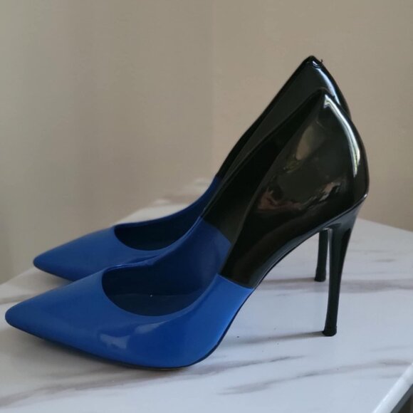 Elegant Black & Royal Blue Heels /Escarpins élégants noir et bleu royal - Picture 3 of 6